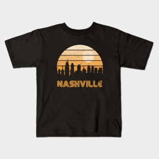 Retro Sunset Nashville Kids T-Shirt